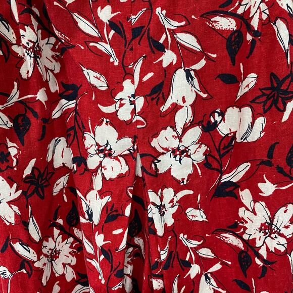 Retro White Stag Red & White Floral Culottes Skirt size 12 preppy ccasual - Picture 6 of 7